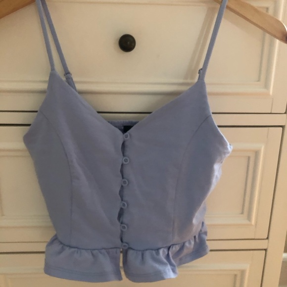New Cropped Periwinkle Forever 21 Tank Top - Picture 3 of 6